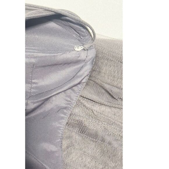 WToo by Watters Strapless Bobbinet Long Bridesmaid Dress Pewter Gray Size 12 - Picture 11 of 14